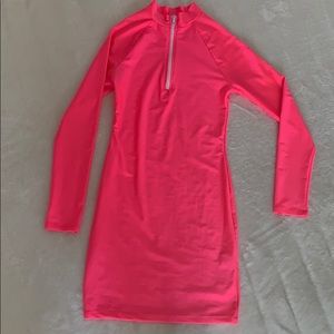 Neon pink bodycon dress